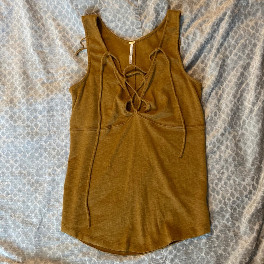 Free People Tie Front Top